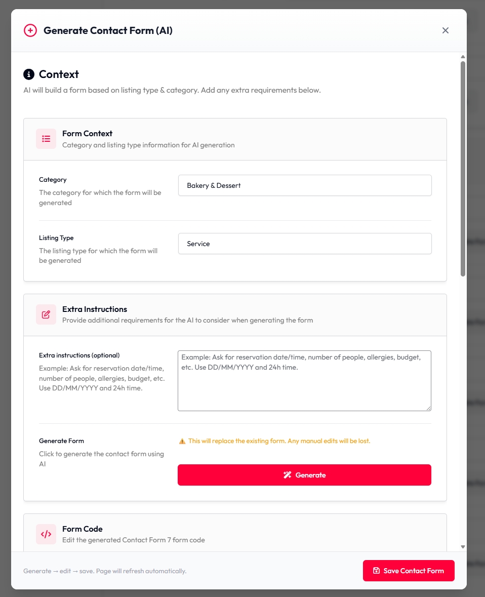 Contact Forms Manager for Listeo - Screenshot 4